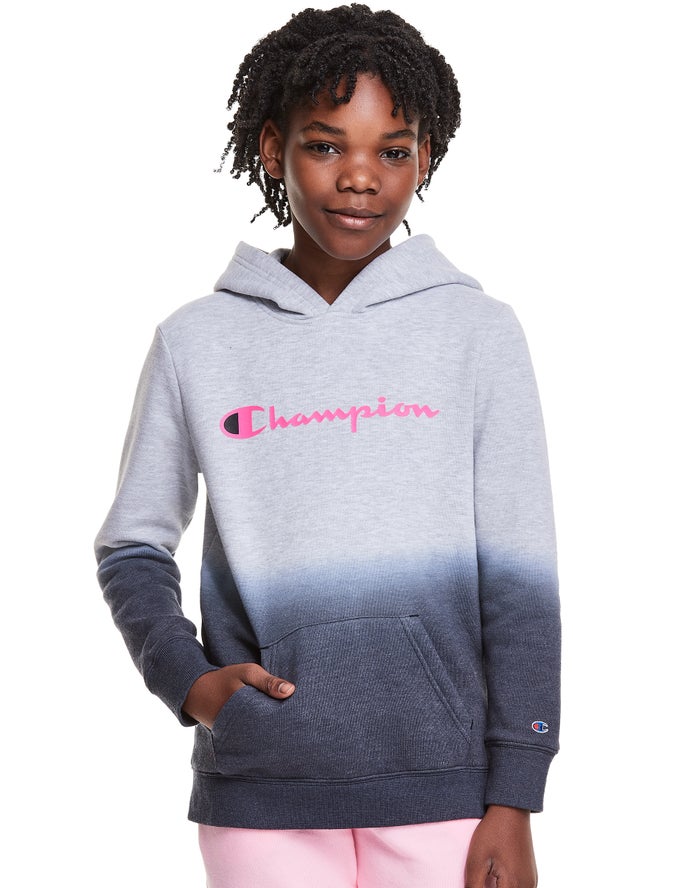 Champion Fleece Dip-Dye Script Logo - Tytön Harmaat/Mustat Huppari - Suomi 7391850-KN